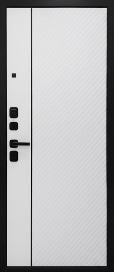 Стальная дверь с панелями МДФ черного и белого цвета Стальная дверь с панелями МДФ черного и белого цвета