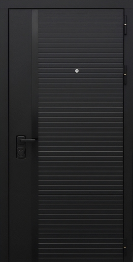 Стальная дверь с панелями МДФ черного цвета (подбор по RAL)